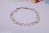 Multi Link Bracelet, made from solid Sterling Silver, 7.50 Inches Long