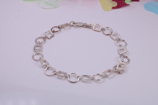 Multi Link Bracelet, made from solid Sterling Silver, 7.50 Inches Long