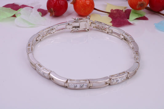 Cubic Zirconia set Tennis Bracelet, made from solid Sterling Silver, Platinum and Diamond Look for a Fraction of the cost