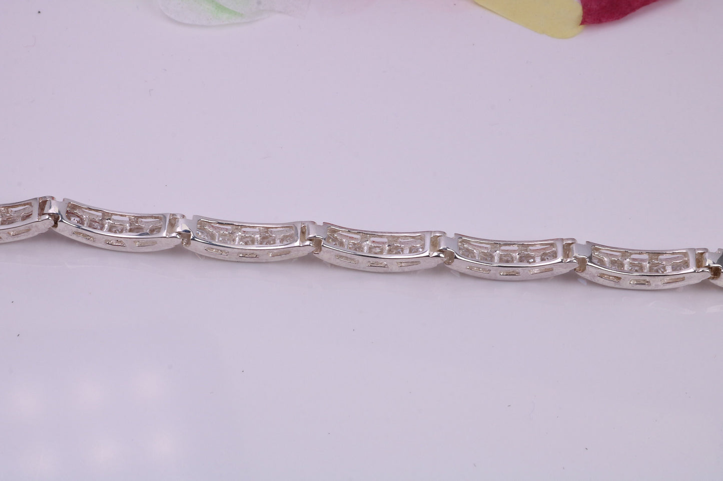 Cubic Zirconia set Tennis Bracelet, made from solid Sterling Silver, Platinum and Diamond Look for a Fraction of the cost