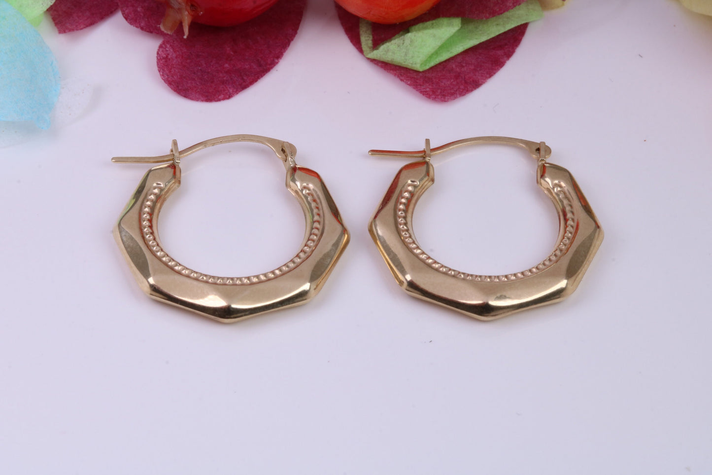 20 mm Long Hoop Creole Earrings Made from Solid 9ct Yellow Gold