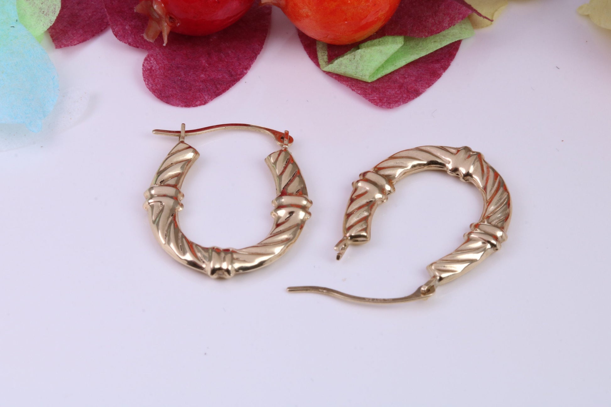 20 mm Long Hoop Creole Earrings Made from Solid 9ct Yellow Gold