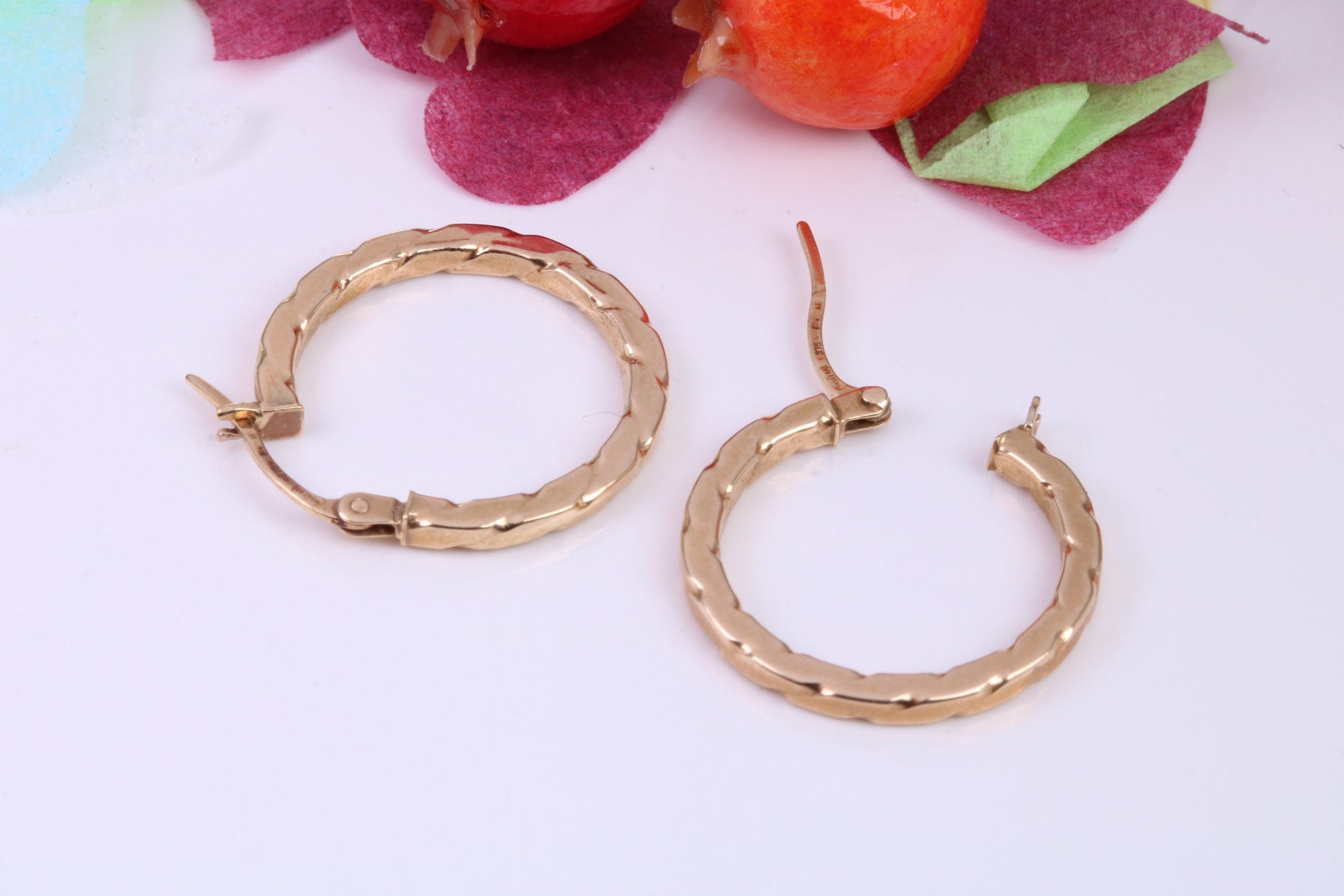 20 mm Round Hoop Creole Earrings Made from Solid 9ct Yellow Gold, British Hallmarked