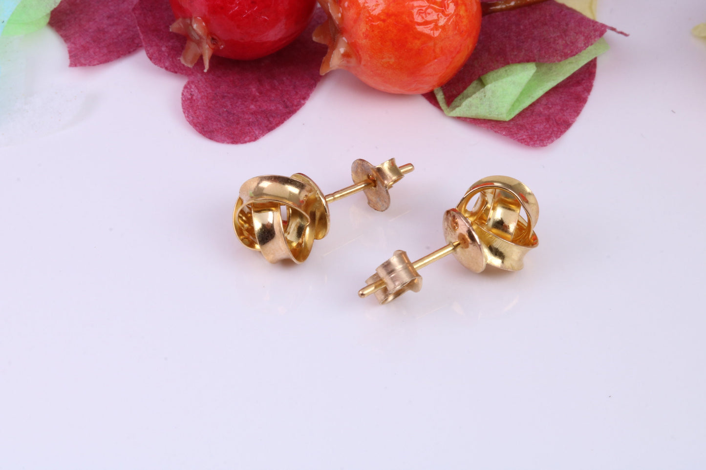 8 mm Round Knotted Stud Earrings Made from Solid 9ct Yellow Gold