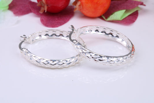 25 mm Round Creole Hoop Earrings Made from 925 Grade Sterling Silver