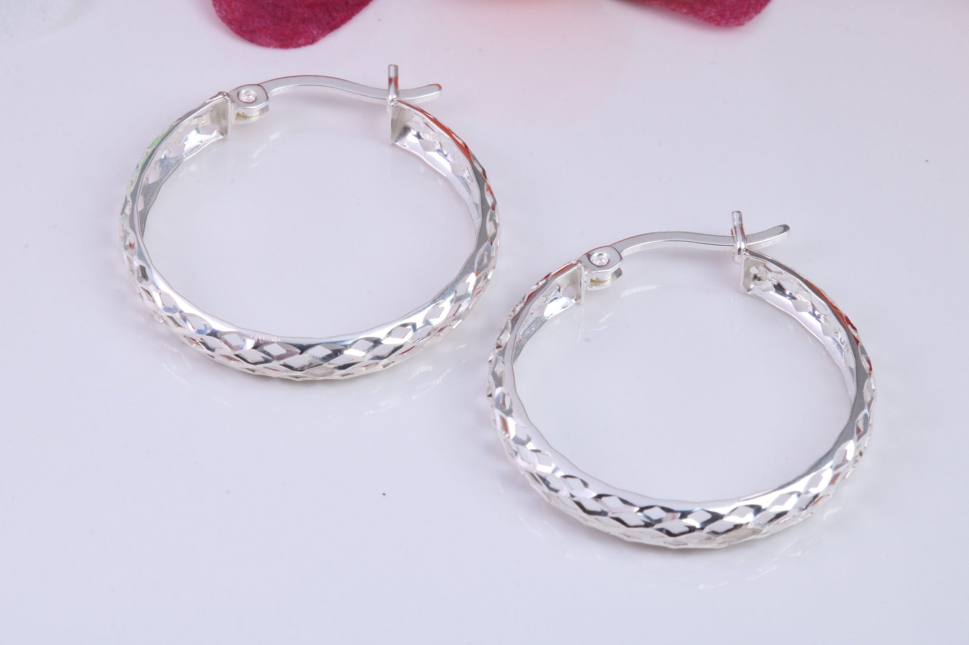 25 mm Round Creole Hoop Earrings Made from 925 Grade Sterling Silver