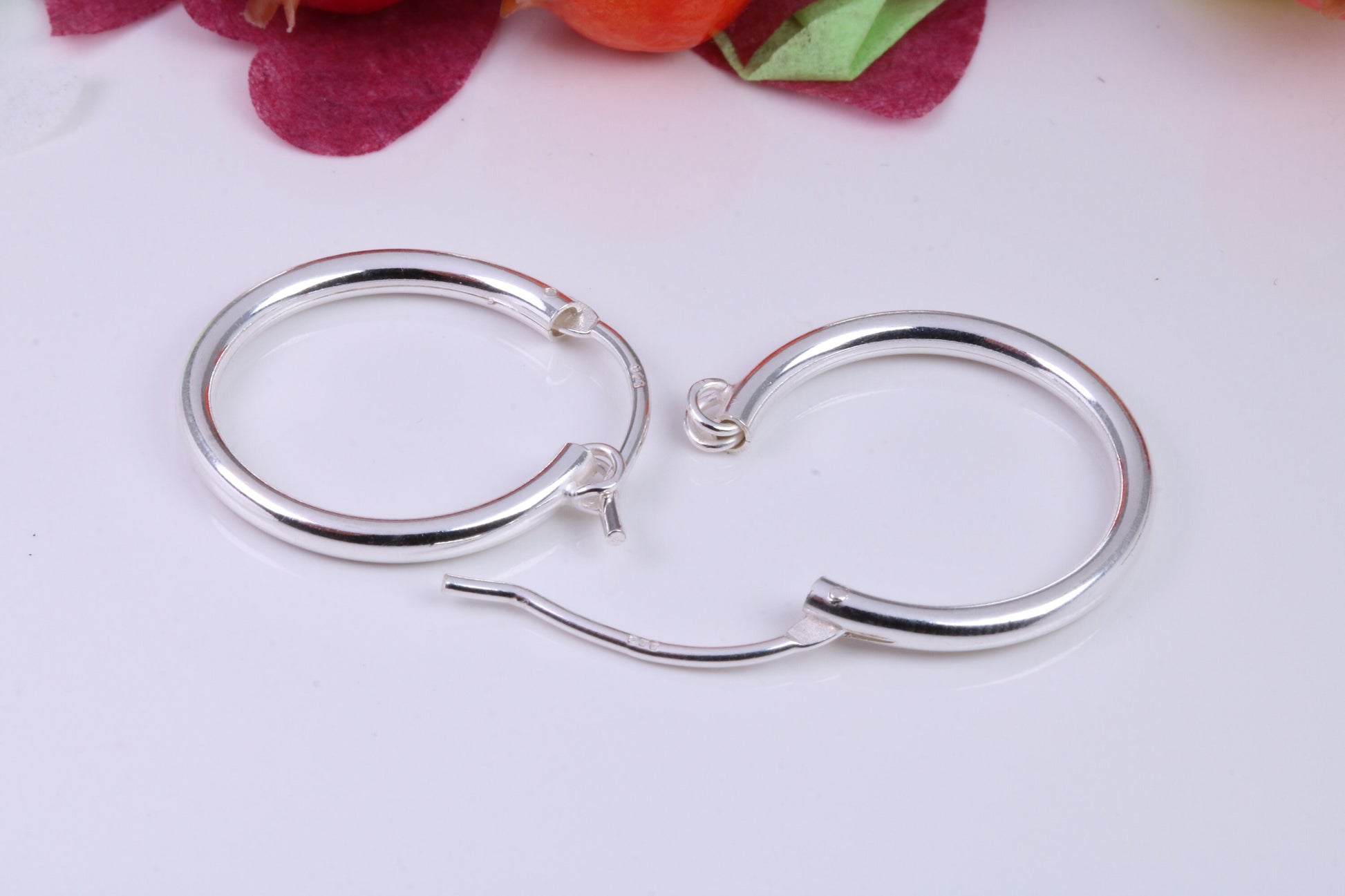 22 mm Round Creole Hoop Earrings Made from 925 Grade Sterling Silver