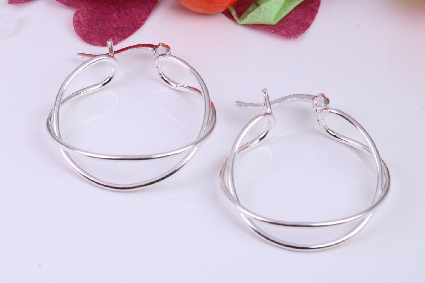 25 mm Round Creole Hoop Earrings Made from 925 Grade Sterling Silver