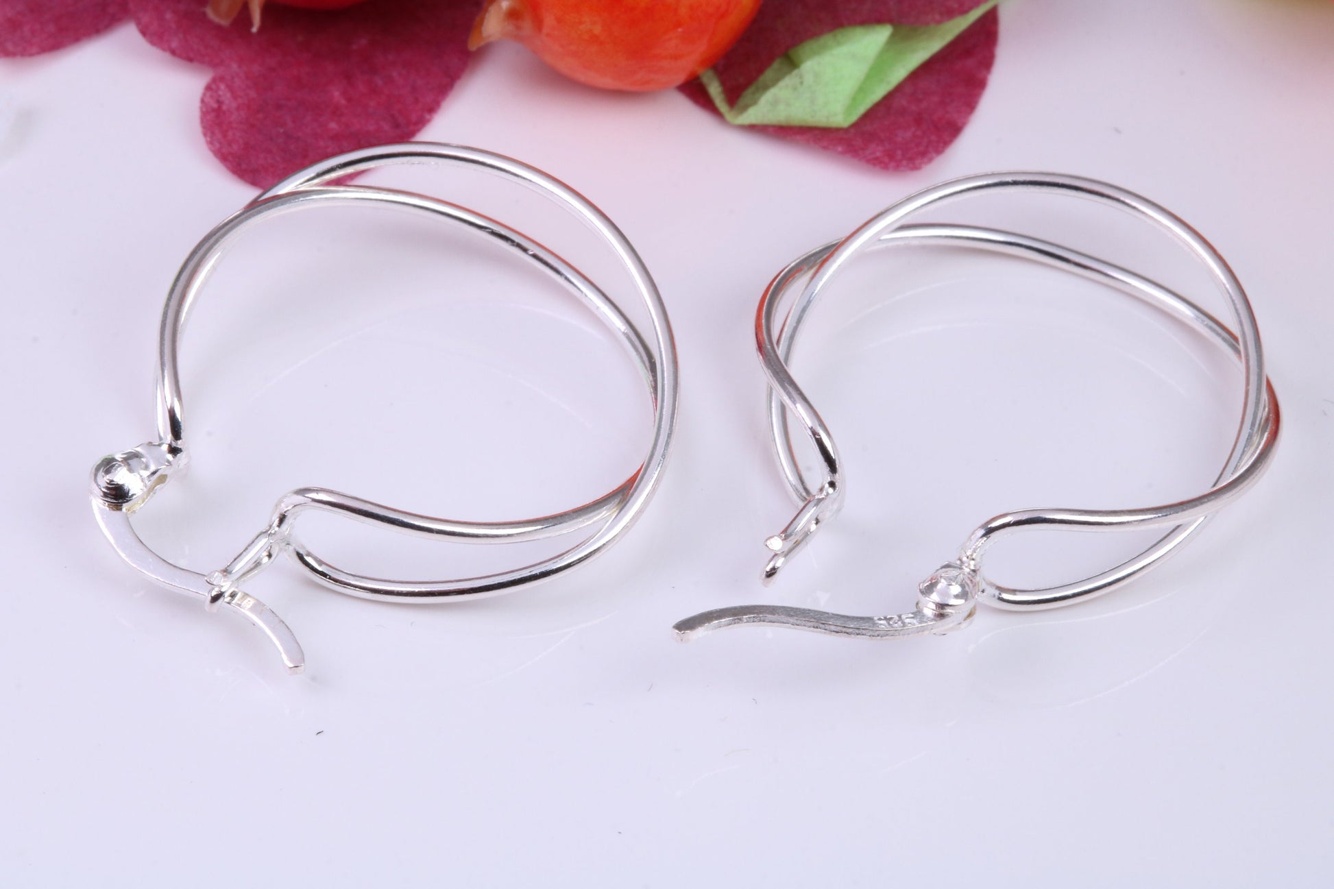 25 mm Round Creole Hoop Earrings Made from 925 Grade Sterling Silver