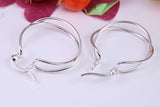 25 mm Round Creole Hoop Earrings Made from 925 Grade Sterling Silver