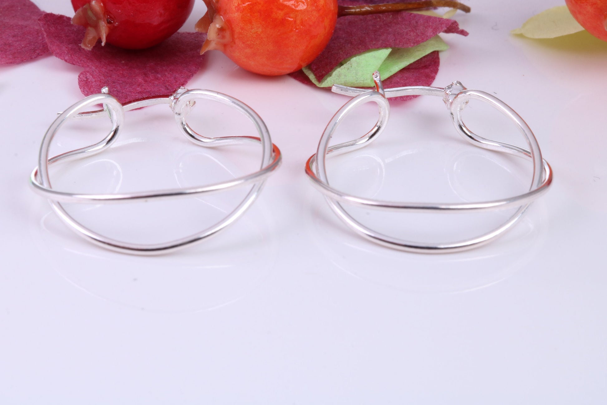 25 mm Round Creole Hoop Earrings Made from 925 Grade Sterling Silver