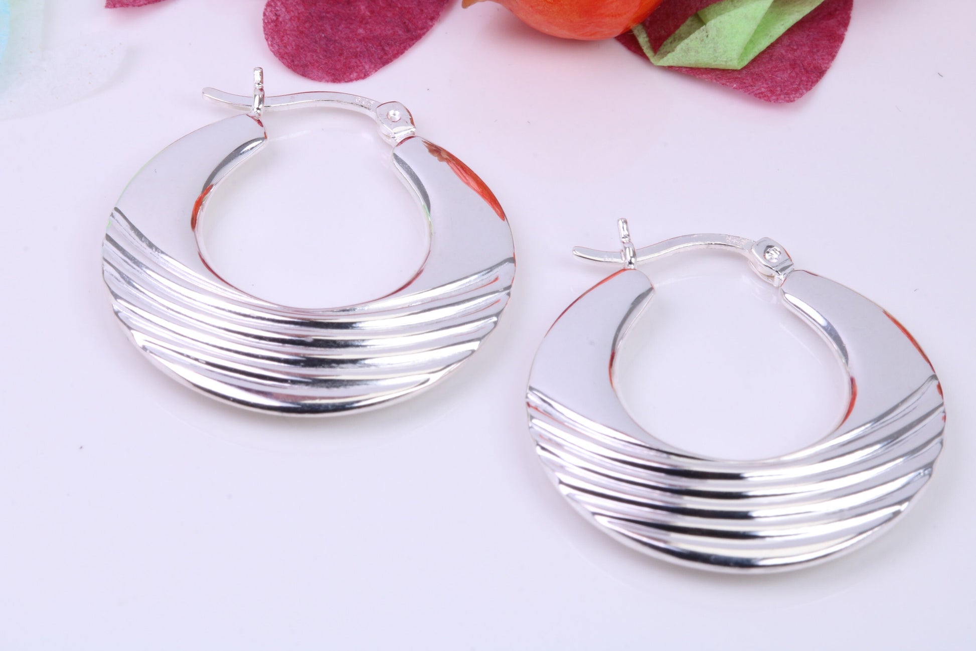 25 mm Round Creole Hoop Earrings Made from 925 Grade Sterling Silver