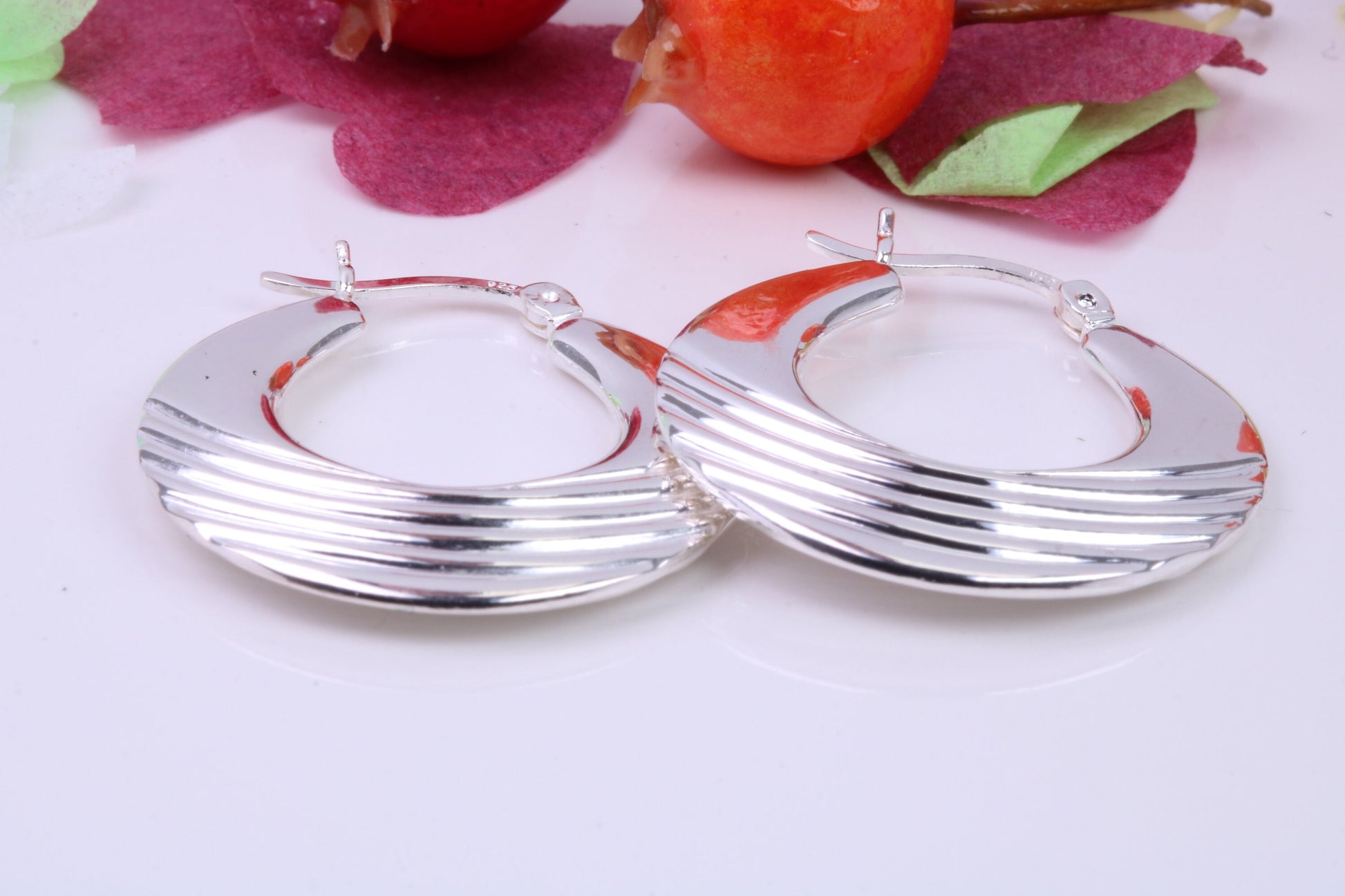 25 mm Round Creole Hoop Earrings Made from 925 Grade Sterling Silver