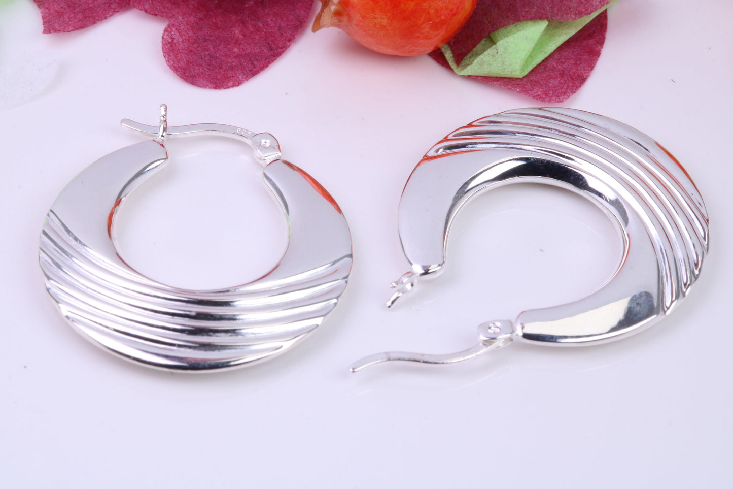 25 mm Round Creole Hoop Earrings Made from 925 Grade Sterling Silver