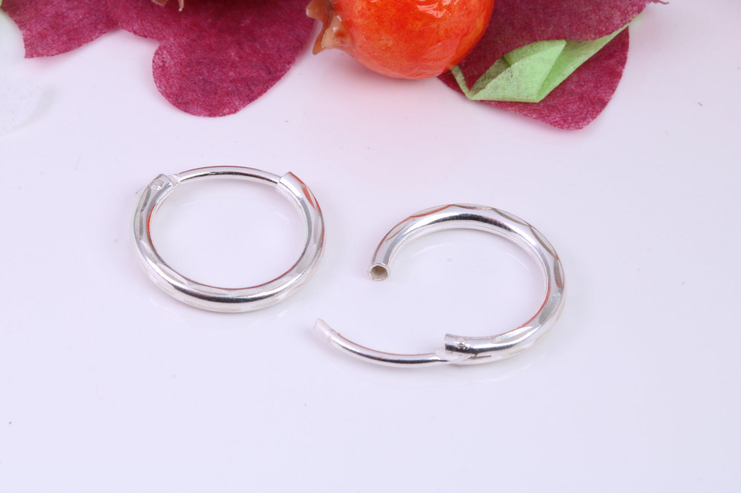 15 mm Round Diamond cut Hoop Earrings Made from 925 Grade Sterling Silver