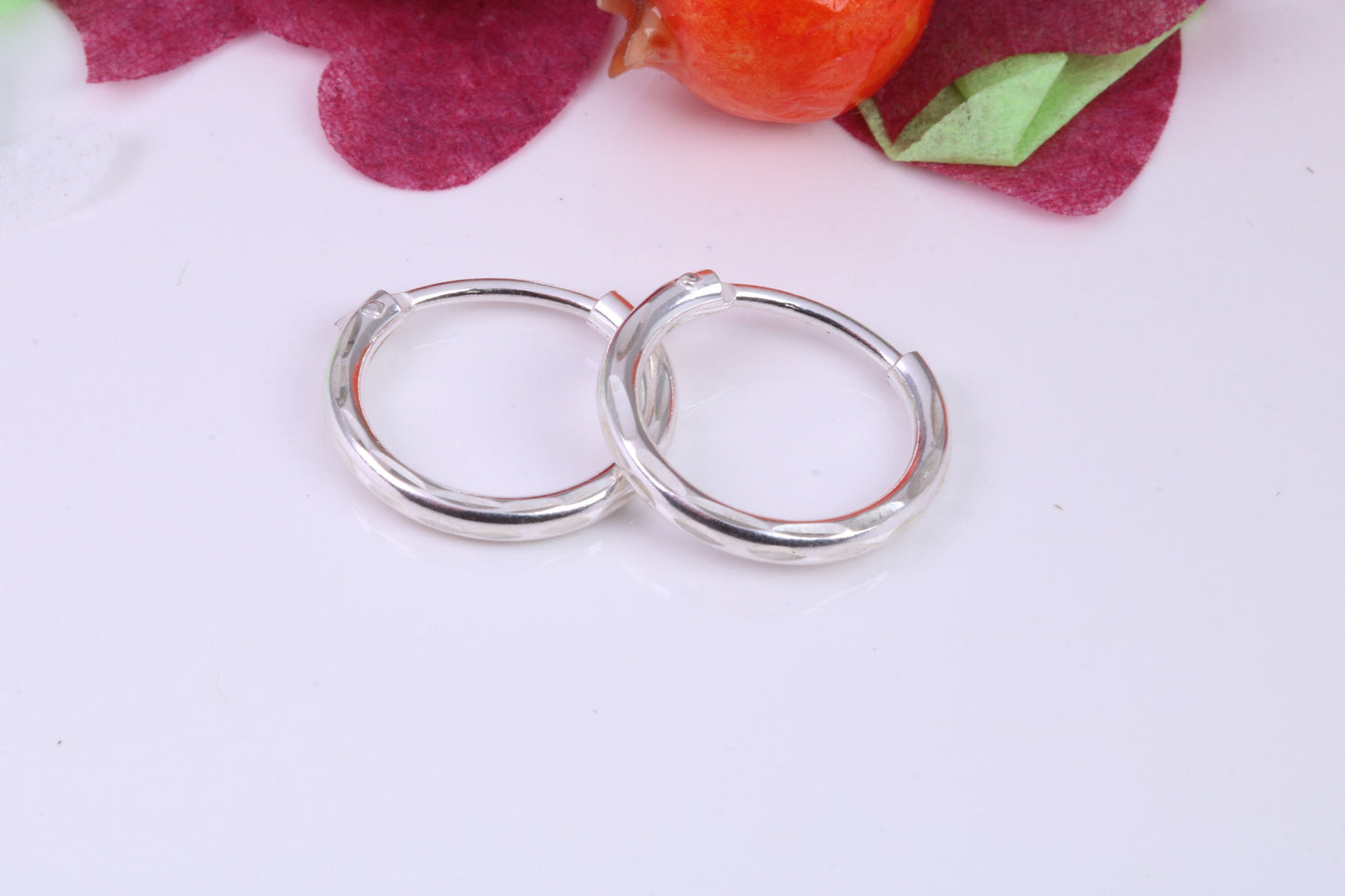 15 mm Round Diamond cut Hoop Earrings Made from 925 Grade Sterling Silver