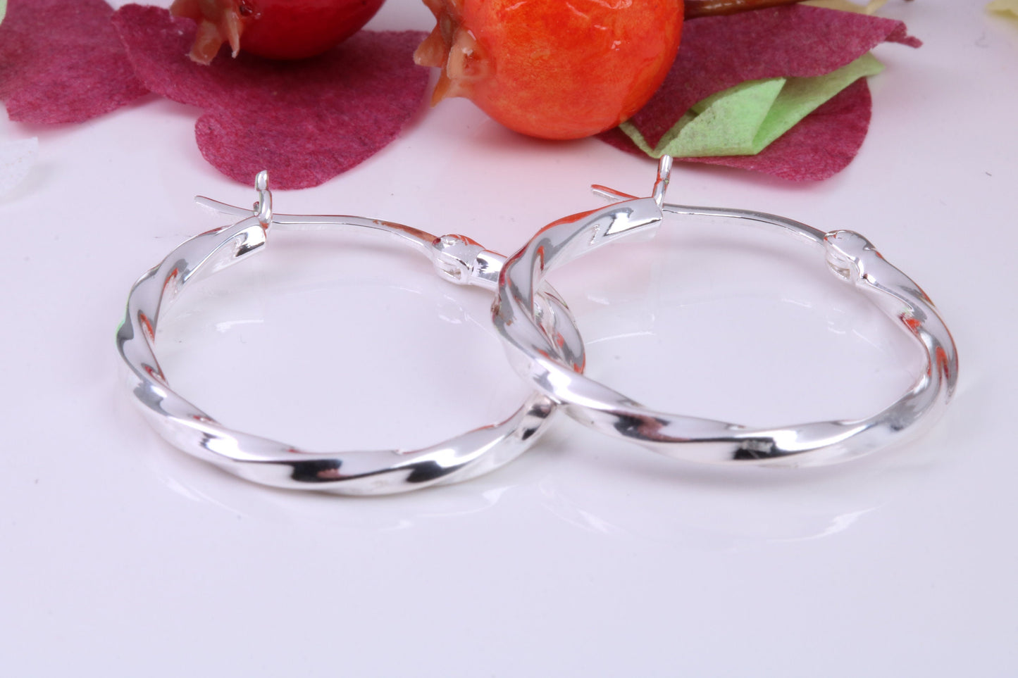 25 mm Round Creole Hoop Earrings Made from 925 Grade Sterling Silver