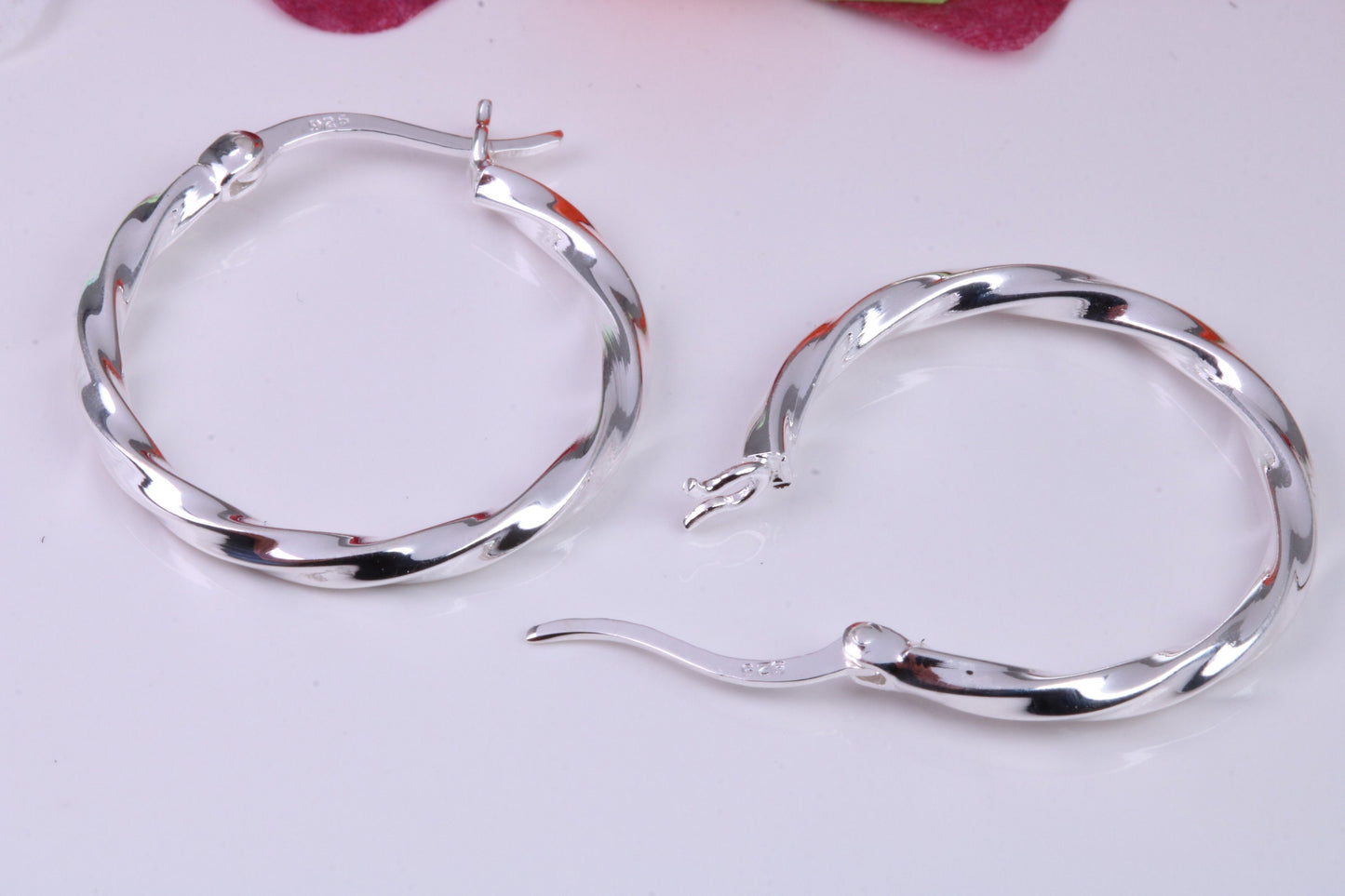 25 mm Round Creole Hoop Earrings Made from 925 Grade Sterling Silver