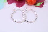 20 mm Round Creole Hoop Earrings Made from 925 Grade Sterling Silver
