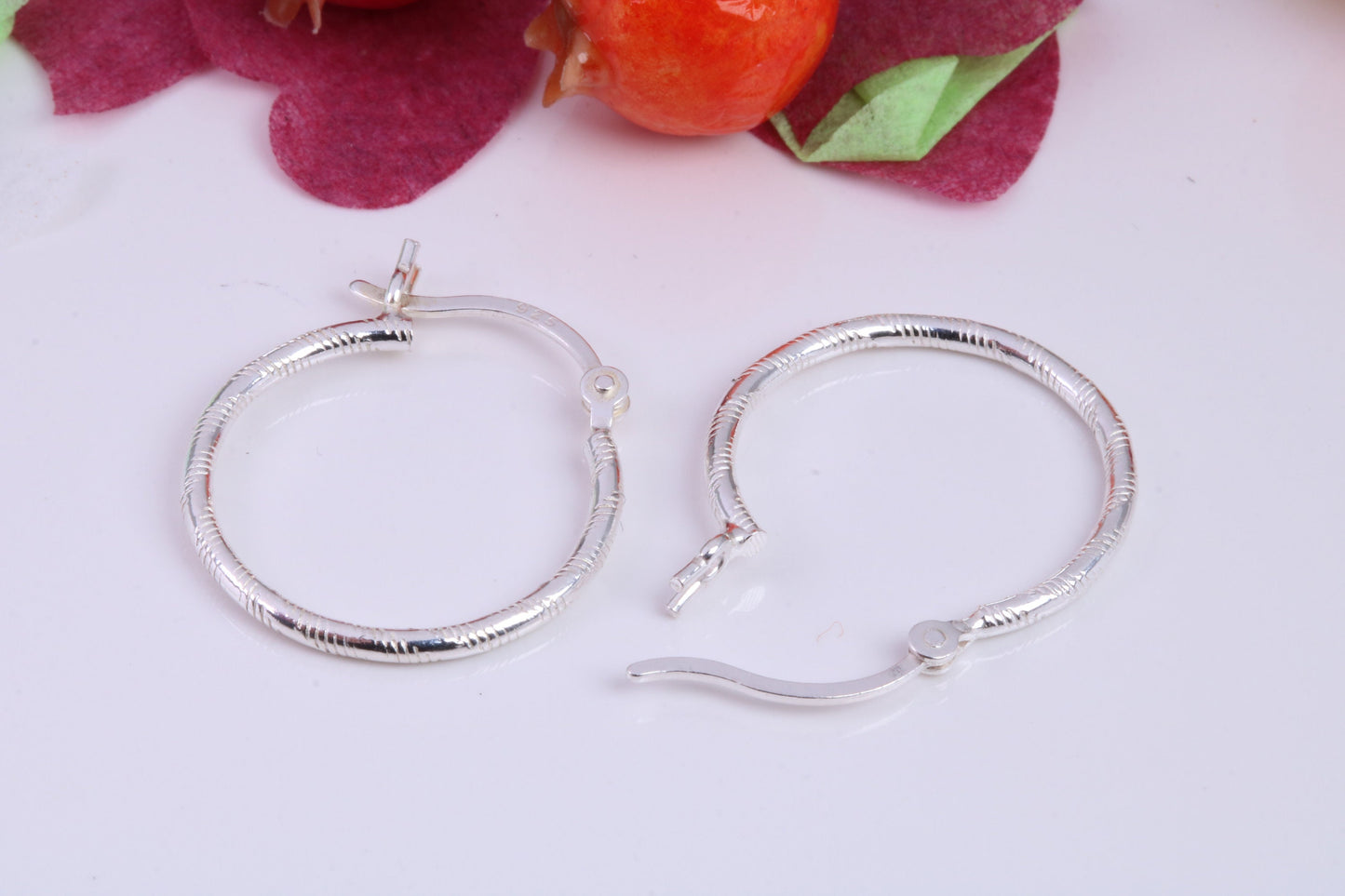 20 mm Round Creole Hoop Earrings Made from 925 Grade Sterling Silver