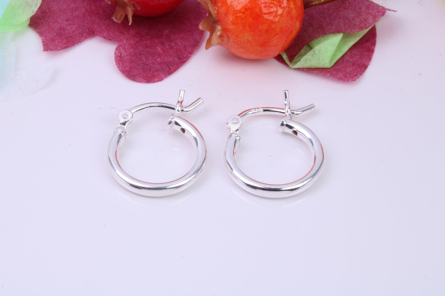 14 mm Round Creole Hoop Earrings Made from 925 Grade Sterling Silver