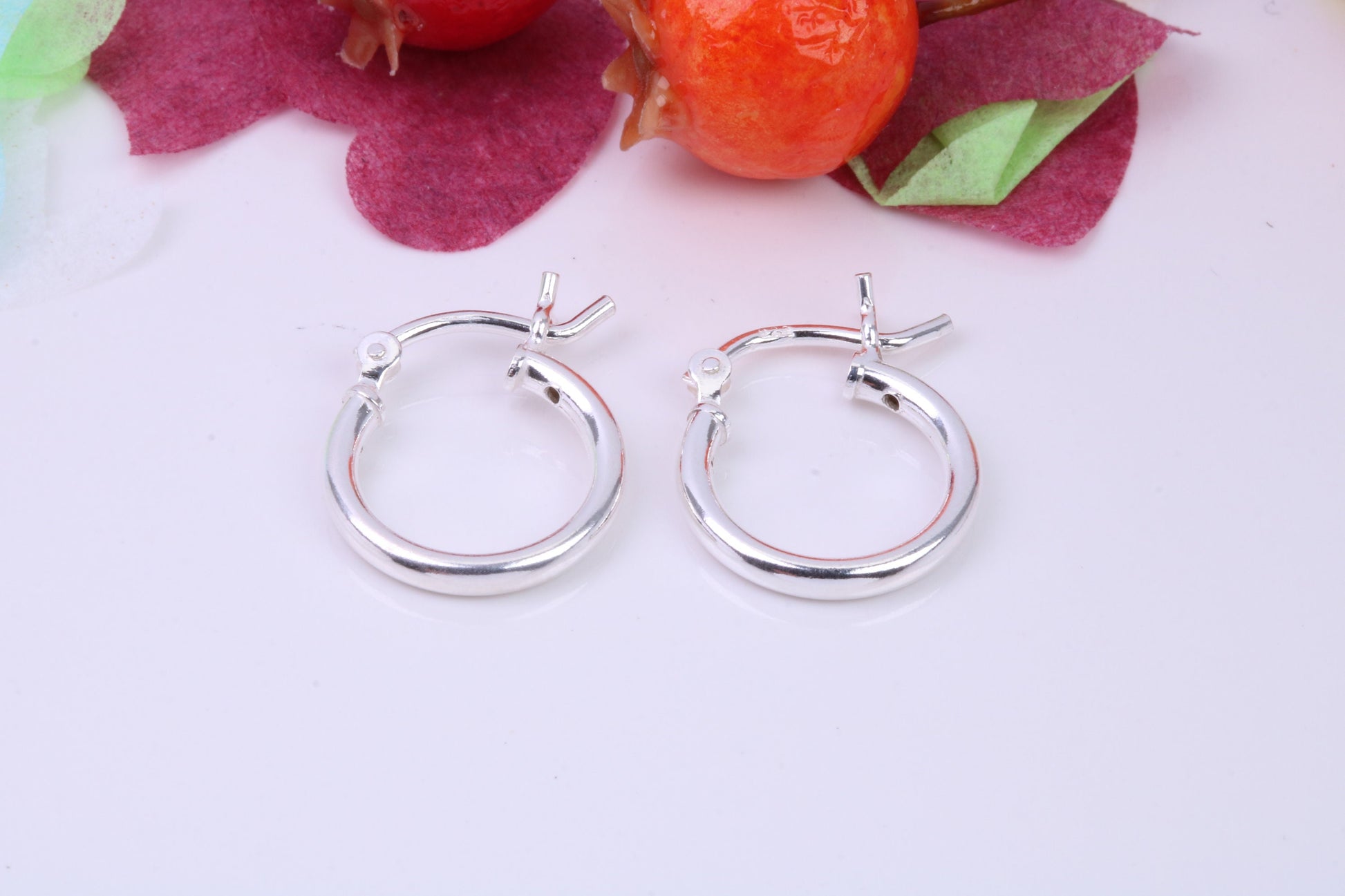 14 mm Round Creole Hoop Earrings Made from 925 Grade Sterling Silver