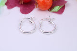 14 mm Round Creole Hoop Earrings Made from 925 Grade Sterling Silver