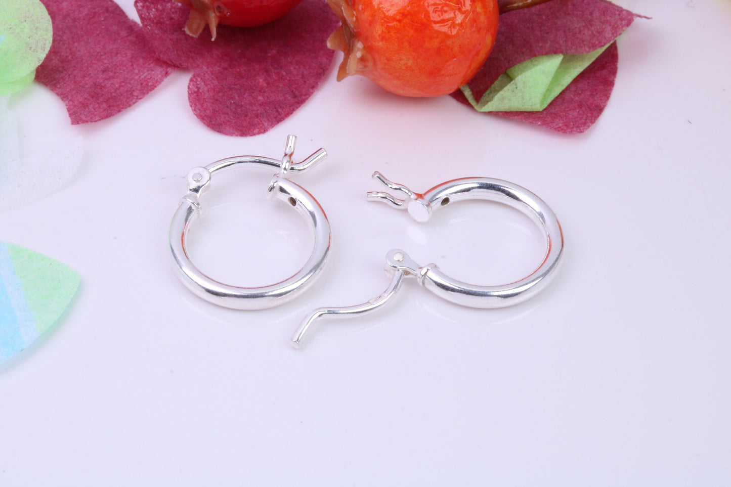 14 mm Round Creole Hoop Earrings Made from 925 Grade Sterling Silver