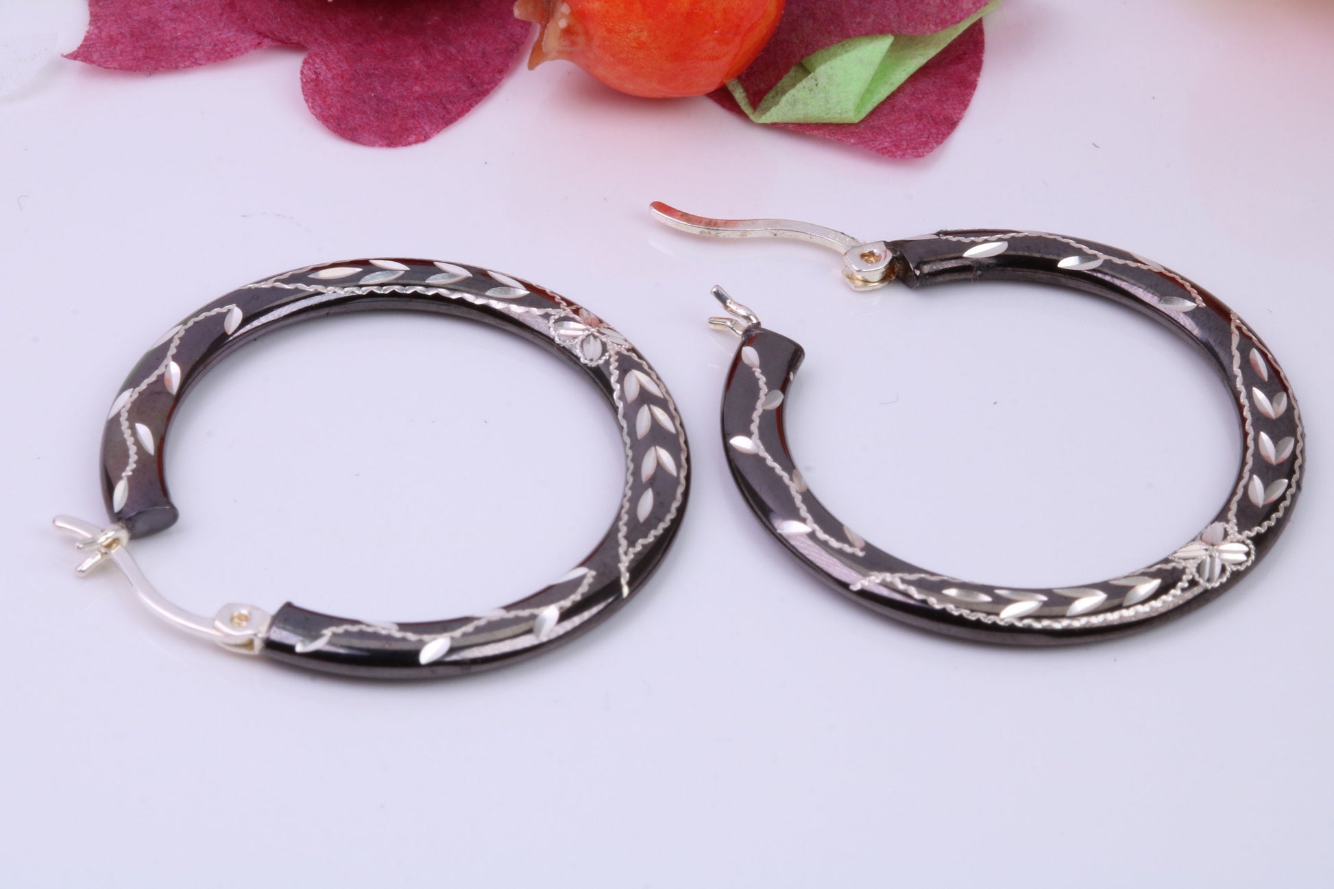 Large 30 mm Round Creole Hoop Earrings Made from 925 Grade Sterling Silver