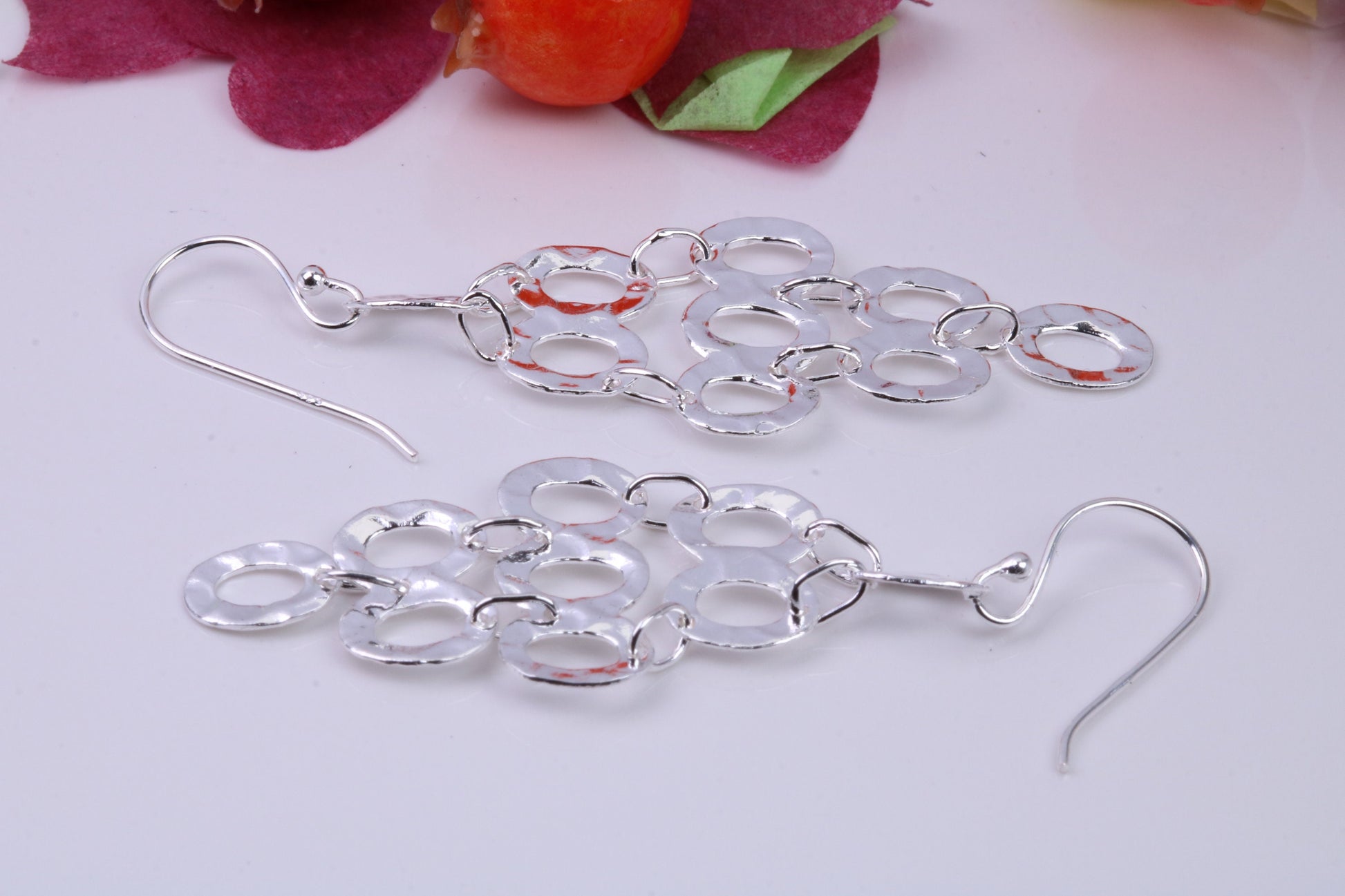 50 mm Long Dropper Earrings, Very Dressy, Made from Solid 925 Grade Sterling Silver