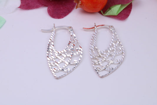 30 mm Long Dropper Earrings, Very Dressy, Made from Solid 925 Grade Sterling Silver