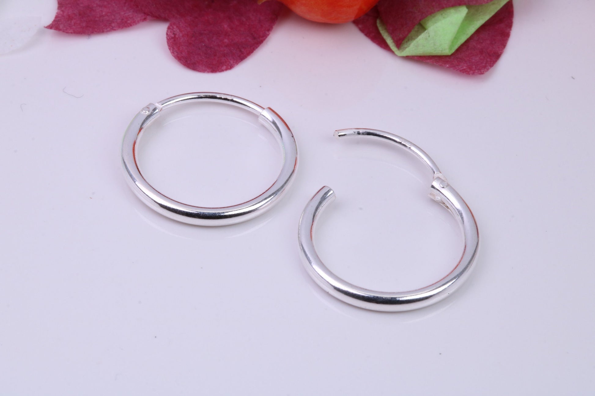 18 mm Round Sleeper Hoop Earrings Made from 925 Grade Sterling Silver