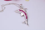 Dolphin Cubic Zirconia set Necklace, Made from Solid Sterling Silver