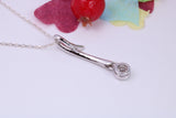 Large Round cut Cubic Zirconia set Necklace, Made from Solid Sterling Silver, Very Dressy