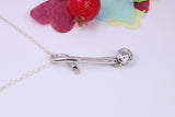 Large Round cut Cubic Zirconia set Necklace, Made from Solid Sterling Silver, Very Dressy
