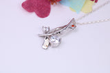 Large Round cut Cubic Zirconia set Necklace, Made from Solid Sterling Silver, Very Dressy