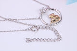 Bumble Bee Necklace with Length Adjustable Chain, Made from solid Sterling Silver, 18ct Yellow Gold Plated