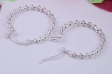 23 mm Round Creole Hoop Earrings Made from 925 Grade Sterling Silver
