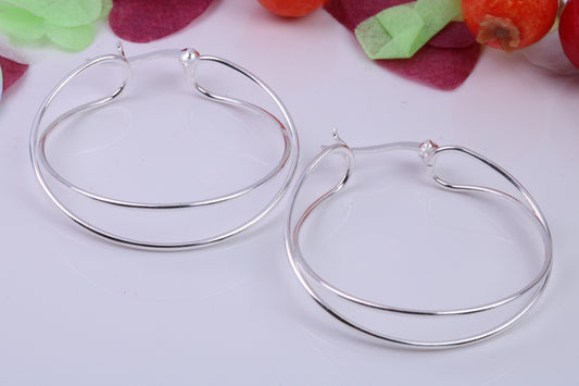 35 mm Round Creole Hoop Earrings Made from 925 Grade Sterling Silver