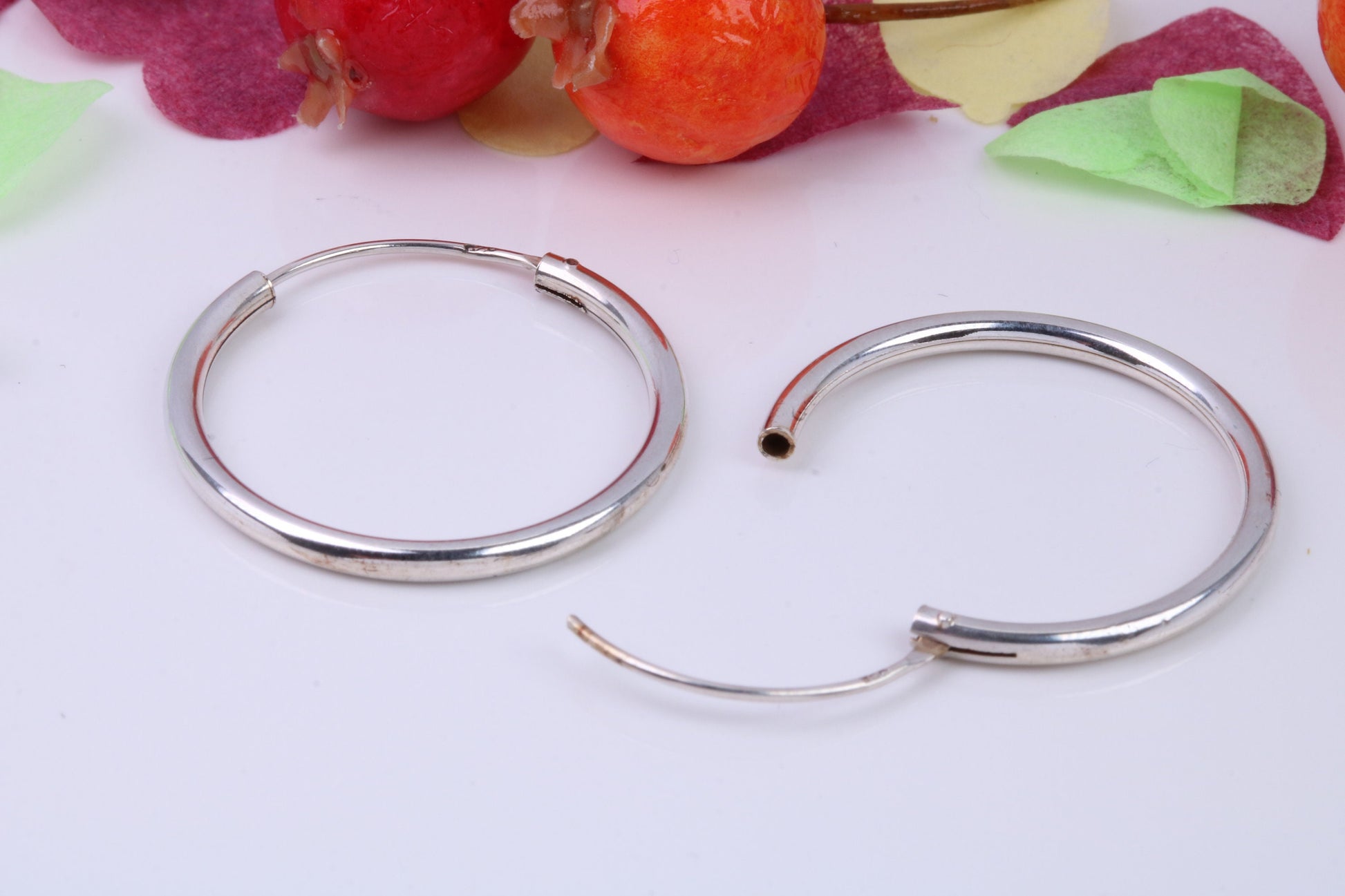 25 mm Round Sleeper Hoop Earrings Made from 925 Grade Sterling Silver