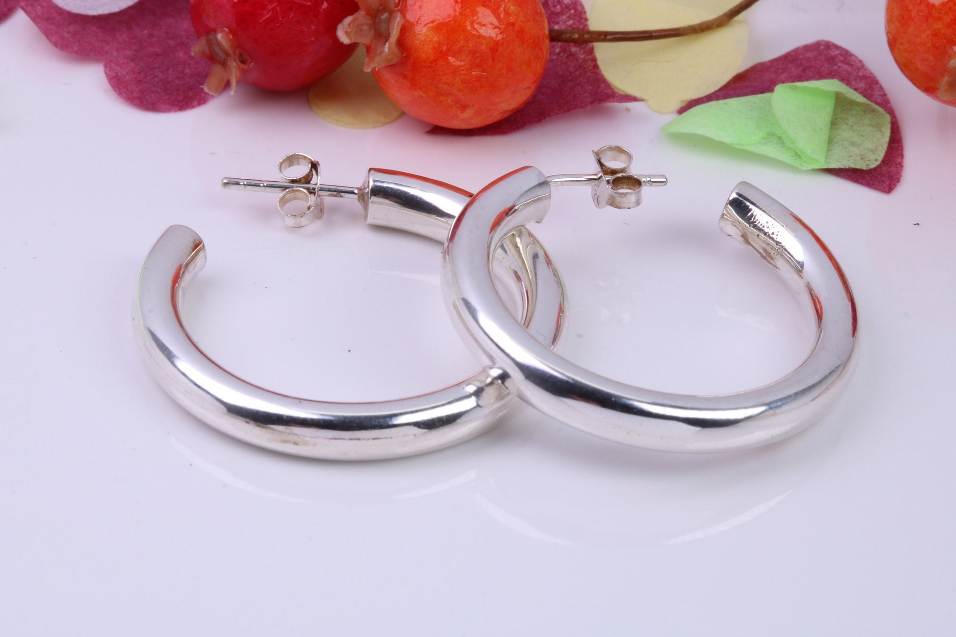 30 mm Round Creole Hoop Earrings Made from 925 Grade Sterling Silver