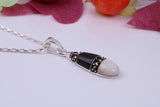 Black Onyx, Mother of Pearl and Marcasite set Necklace, made from solid Sterling Silver