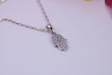 Hamsa Cubic Zirconia set Necklace, made from solid Sterling Silver