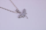 Dragon Fly Cubic Zirconia set Necklace, made from solid Sterling Silver