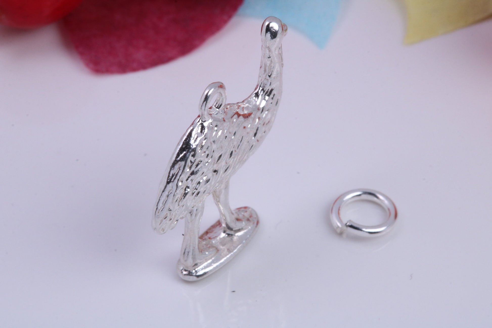 Emu Charm, Traditional Charm, Made from Solid 925 Grade Sterling Silver, Complete with Attachment Link