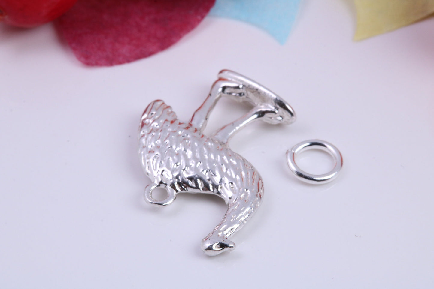 Emu Charm, Traditional Charm, Made from Solid 925 Grade Sterling Silver, Complete with Attachment Link