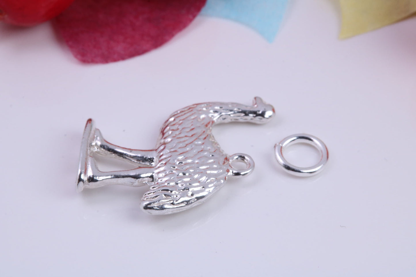 Emu Charm, Traditional Charm, Made from Solid 925 Grade Sterling Silver, Complete with Attachment Link