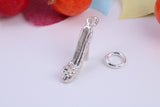 Stiletto Charm, Traditional Charm, Made from Solid 925 Grade Sterling Silver, Complete with Attachment Link