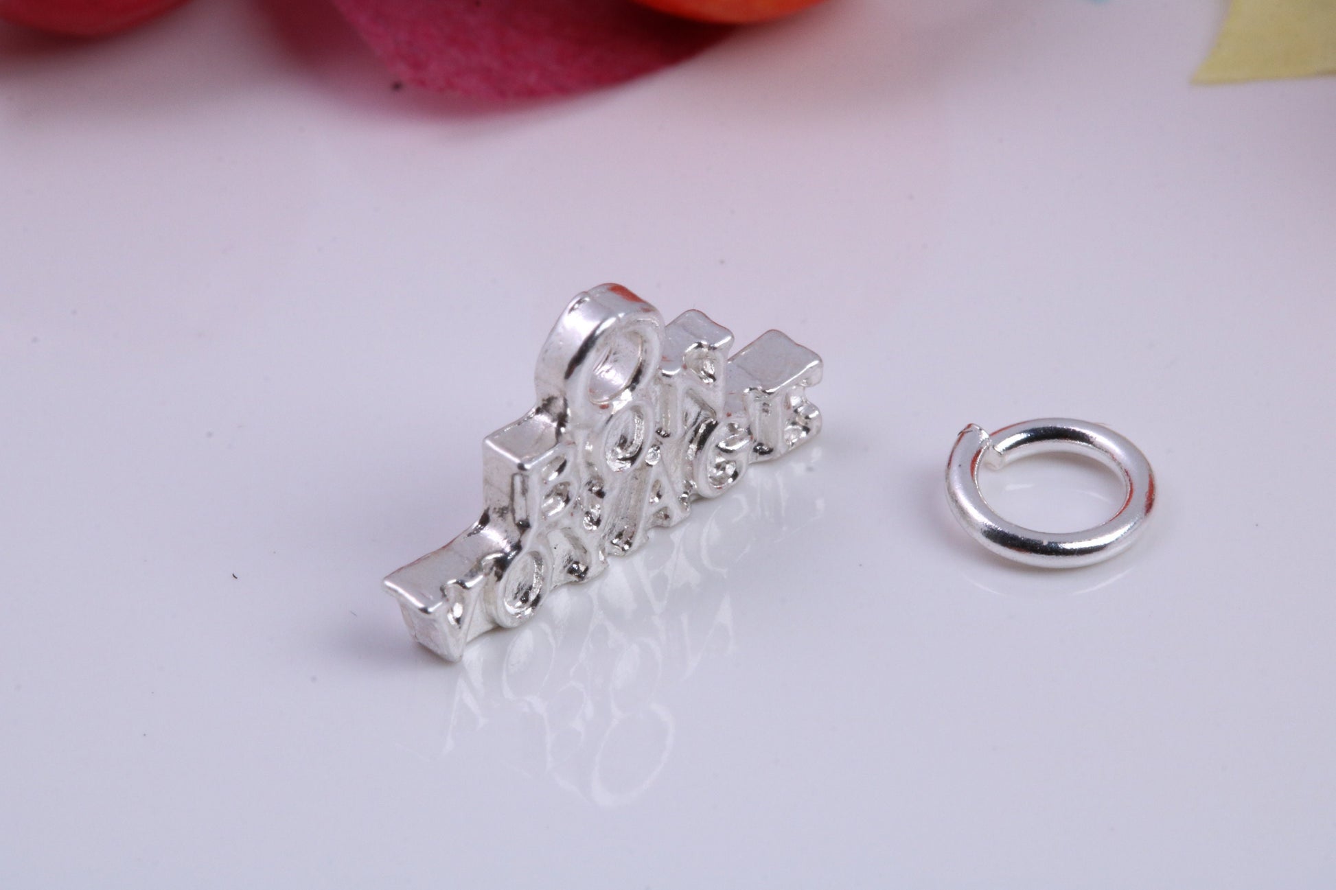 Bon Voyage Charm, Traditional Charm, Made from Solid 925 Grade Sterling Silver, Complete with Attachment Link