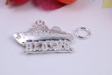 Alaska Cruise Charm, Traditional Charm, Made from Solid 925 Grade Sterling Silver, Complete with Attachment Link